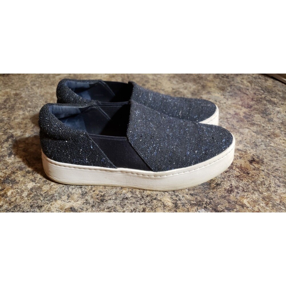 Vince Women's Slip On Sneakers Navy Blue Speckled Platform Size 8 EU 38